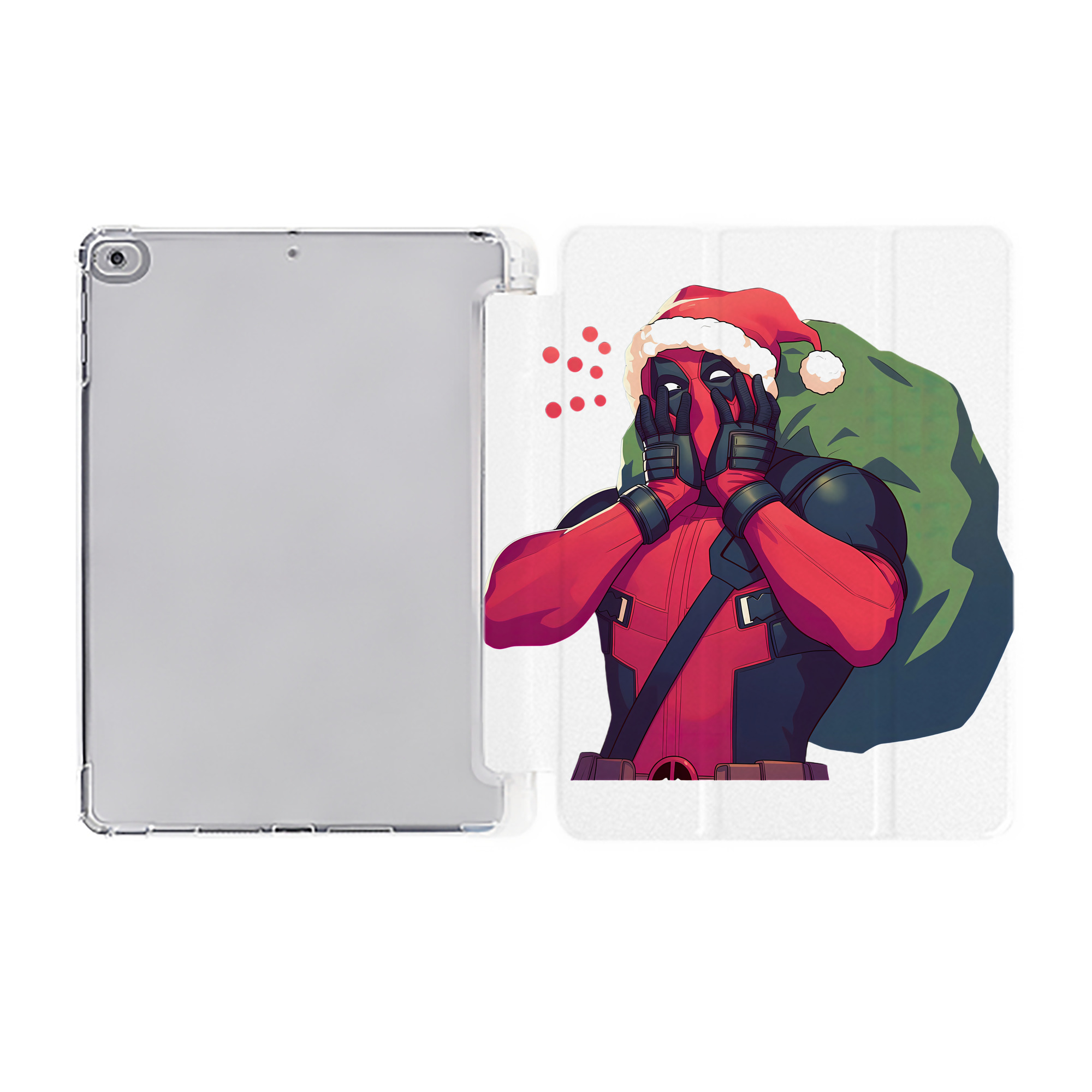 （画像用） Deadpool デッドプール IPad ケース ペン収納付き 三つ折りスタンド PUレザー×シリコン 対応機種9.5/10.5/10.9インチ